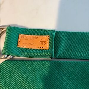 Burberry Green Textured Belt